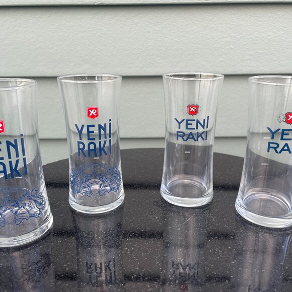Yeni Raki Distilling Tradition Turkish Liquor Glass Barware Lot of 4 - Picture 1 of 5